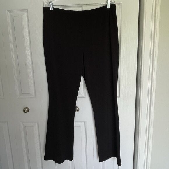 Susan Graver Straight Leg Pants Black Large Pull On Straight Women - Picture 11 of 12